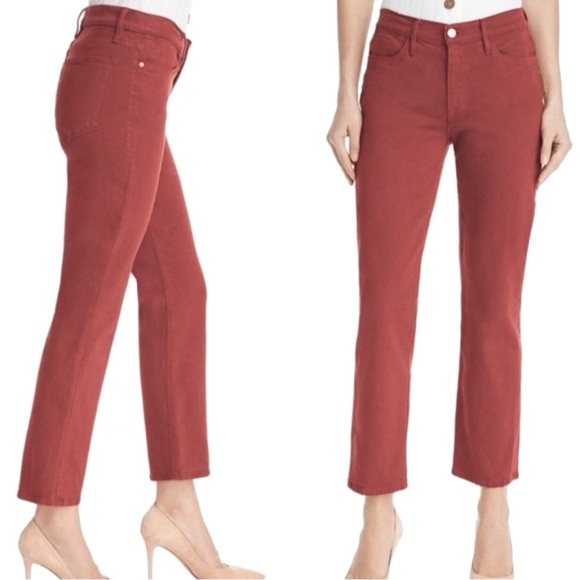 Frame Le High Straight Leg Fired Brick Jean Pant - Picture 3 of 10